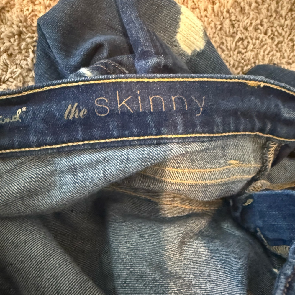 7 For All Mankind Dark Blue Distressed The Skinny Jeans - Picture 6 of 6